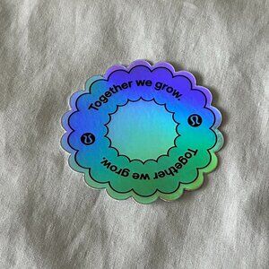 NEW lululemon Together We Grow black holographic decal sticker rare